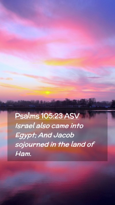 Picture 02 - Psalms 105:23 ASV Mobile Phone Wallpaper - Israel also came into Egypt; And Jacob sojourned - Mobile Bible Verse Wallpaper