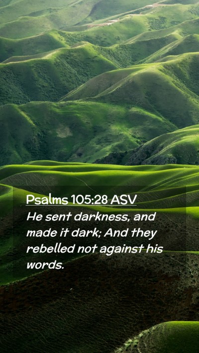 Picture 02 - Psalms 105:28 ASV Mobile Phone Wallpaper - He sent darkness, and made it dark; And they - Mobile Bible Verse Wallpaper