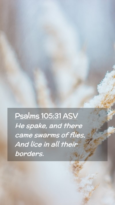 Picture 02 - Psalms 105:31 ASV Mobile Phone Wallpaper - He spake, and there came swarms of flies, And - Mobile Bible Verse Wallpaper
