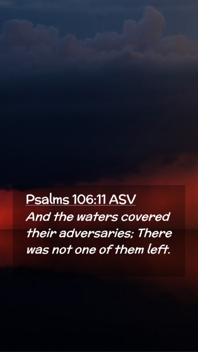 Picture 02 - Psalms 106:11 ASV Mobile Phone Wallpaper - And the waters covered their adversaries; There - Mobile Bible Verse Wallpaper
