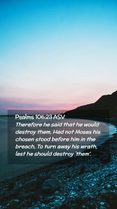 Picture 02 - Psalms 106:23 ASV Mobile Phone Wallpaper - Therefore he said that he would destroy them, Had - Mobile Bible Verse Wallpaper