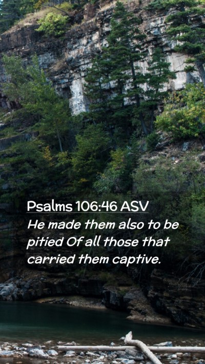 Picture 02 - Psalms 106:46 ASV Mobile Phone Wallpaper - He made them also to be pitied Of all those that - Mobile Bible Verse Wallpaper