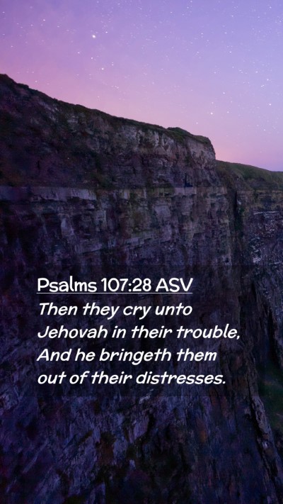 Picture 02 - Psalms 107:28 ASV Mobile Phone Wallpaper - Then they cry unto Jehovah in their trouble, And - Mobile Bible Verse Wallpaper