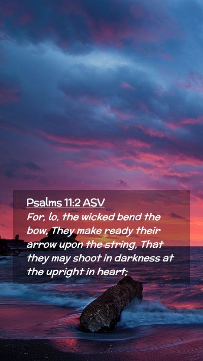 Picture 02 - Psalms 11:2 ASV Mobile Phone Wallpaper - For, lo, the wicked bend the bow, They make ready - Mobile Bible Verse Wallpaper