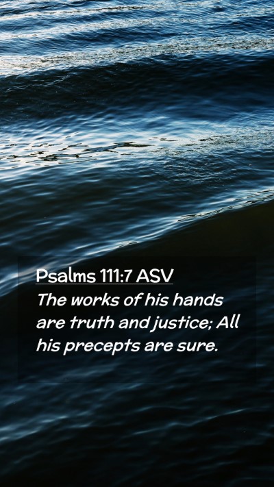 Picture 02 - Psalms 111:7 ASV Mobile Phone Wallpaper - The works of his hands are truth and justice; All - Mobile Bible Verse Wallpaper