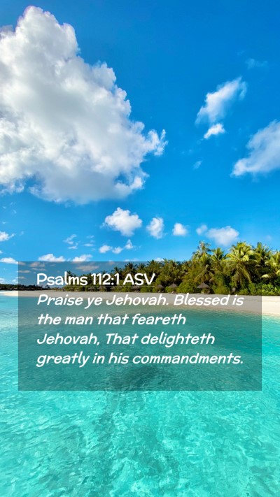 Picture 02 - Psalms 112:1 ASV Mobile Phone Wallpaper - Praise ye Jehovah. Blessed is the man that - Mobile Bible Verse Wallpaper