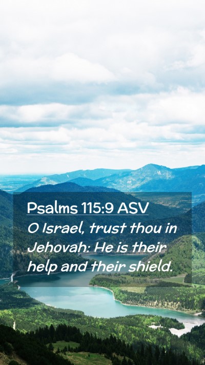 Picture 02 - Psalms 115:9 ASV Mobile Phone Wallpaper - O Israel, trust thou in Jehovah: He is their help - Mobile Bible Verse Wallpaper