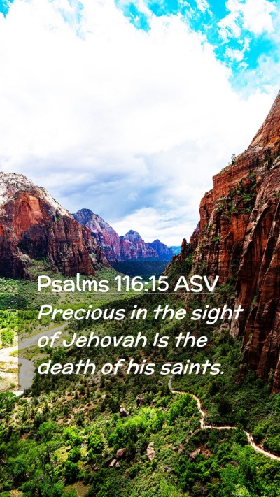 Picture 02 - Psalms 116:15 ASV Mobile Phone Wallpaper - Precious in the sight of Jehovah Is the death of - Mobile Bible Verse Wallpaper
