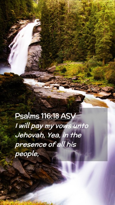 Picture 02 - Psalms 116:18 ASV Mobile Phone Wallpaper - I will pay my vows unto Jehovah, Yea, in the - Mobile Bible Verse Wallpaper