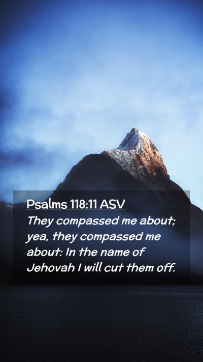 Picture 02 - Psalms 118:11 ASV Mobile Phone Wallpaper - They compassed me about; yea, they compassed me - Mobile Bible Verse Wallpaper
