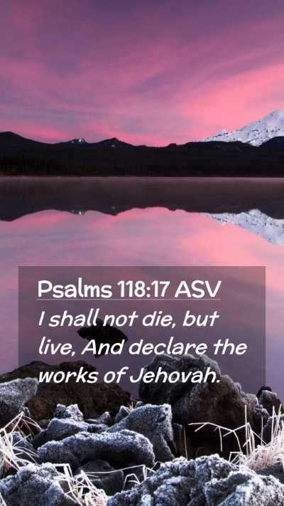 Picture 02 - Psalms 118:17 ASV Mobile Phone Wallpaper - I shall not die, but live, And declare the works - Mobile Bible Verse Wallpaper