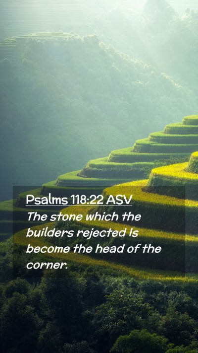 Picture 02 - Psalms 118:22 ASV Mobile Phone Wallpaper - The stone which the builders rejected Is become - Mobile Bible Verse Wallpaper