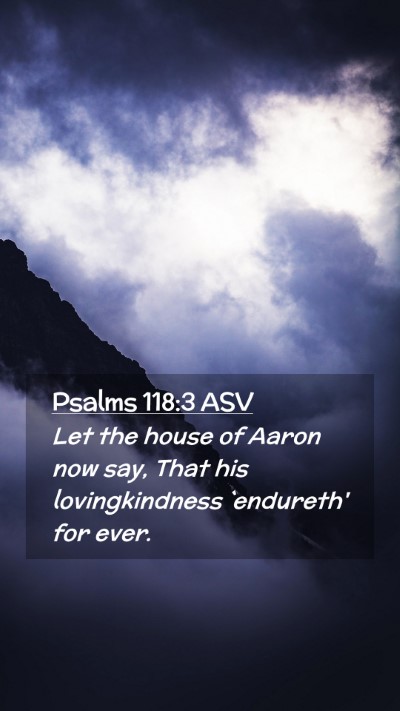 Picture 02 - Psalms 118:3 ASV Mobile Phone Wallpaper - Let the house of Aaron now say, That his - Mobile Bible Verse Wallpaper