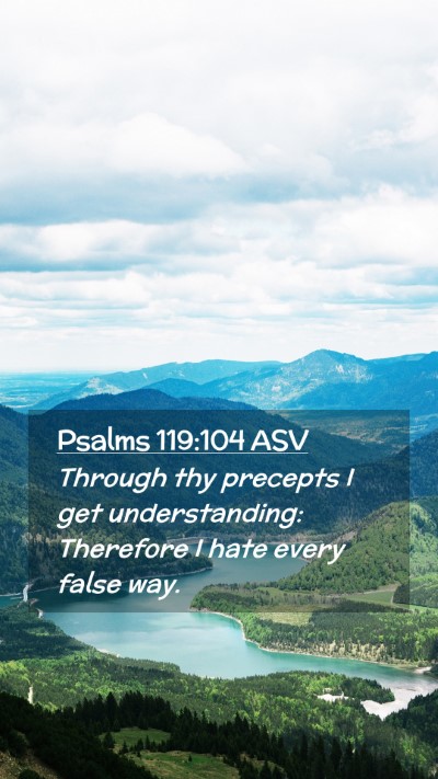 Picture 02 - Psalms 119:104 ASV Mobile Phone Wallpaper - Through thy precepts I get understanding: - Mobile Bible Verse Wallpaper