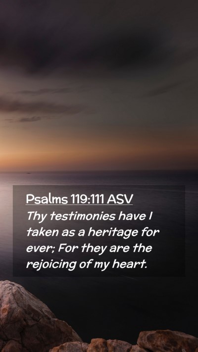 Picture 02 - Psalms 119:111 ASV Mobile Phone Wallpaper - Thy testimonies have I taken as a heritage for - Mobile Bible Verse Wallpaper