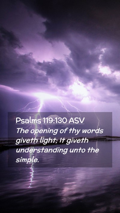 Picture 02 - Psalms 119:130 ASV Mobile Phone Wallpaper - The opening of thy words giveth light; It giveth - Mobile Bible Verse Wallpaper
