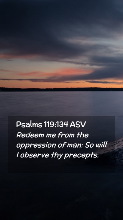 Picture 02 - Psalms 119:134 ASV Mobile Phone Wallpaper - Redeem me from the oppression of man: So will I - Mobile Bible Verse Wallpaper