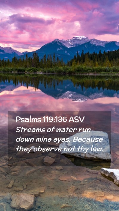 Picture 02 - Psalms 119:136 ASV Mobile Phone Wallpaper - Streams of water run down mine eyes, Because they - Mobile Bible Verse Wallpaper