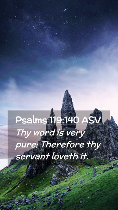 Picture 02 - Psalms 119:140 ASV Mobile Phone Wallpaper - Thy word is very pure; Therefore thy servant - Mobile Bible Verse Wallpaper