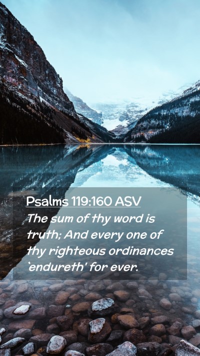 Picture 02 - Psalms 119:160 ASV Mobile Phone Wallpaper - The sum of thy word is truth; And every one of - Mobile Bible Verse Wallpaper