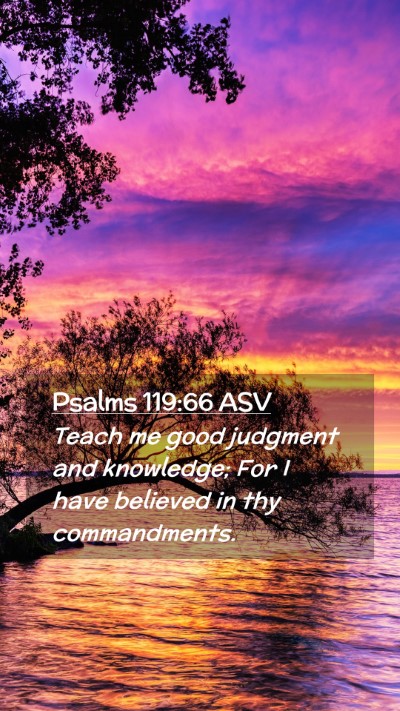 Picture 02 - Psalms 119:66 ASV Mobile Phone Wallpaper - Teach me good judgment and knowledge; For I have - Mobile Bible Verse Wallpaper