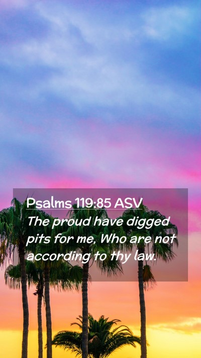 Picture 02 - Psalms 119:85 ASV Mobile Phone Wallpaper - The proud have digged pits for me, Who are not - Mobile Bible Verse Wallpaper