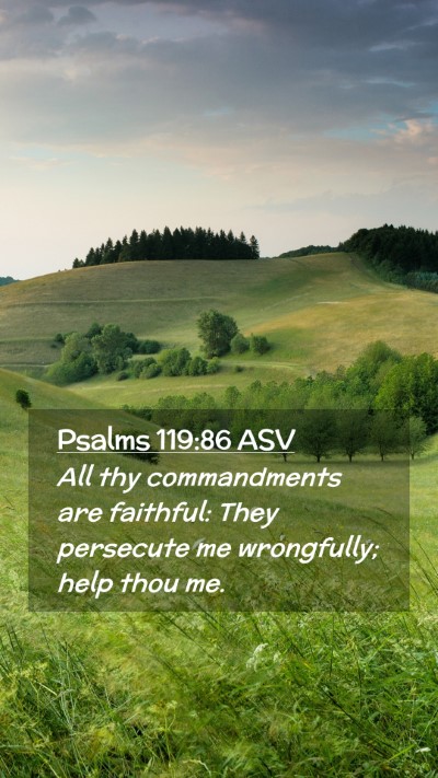 Picture 02 - Psalms 119:86 ASV Mobile Phone Wallpaper - All thy commandments are faithful: They persecute - Mobile Bible Verse Wallpaper