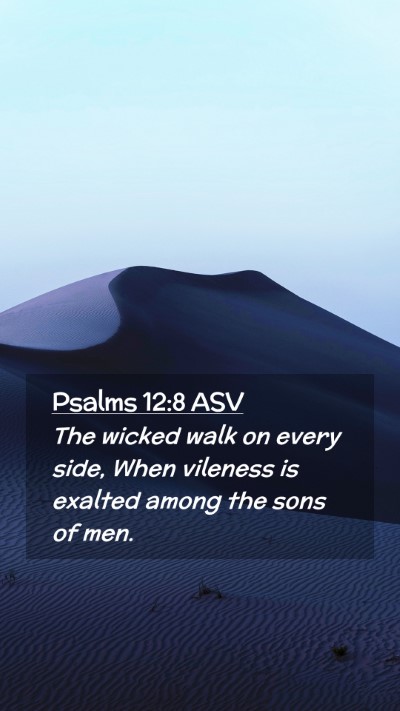 Picture 02 - Psalms 12:8 ASV Mobile Phone Wallpaper - The wicked walk on every side, When vileness is - Mobile Bible Verse Wallpaper