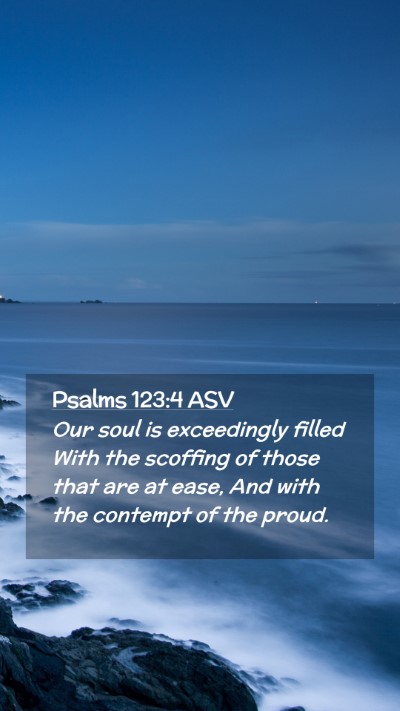 Picture 02 - Psalms 123:4 ASV Mobile Phone Wallpaper - Our soul is exceedingly filled With the scoffing - Mobile Bible Verse Wallpaper