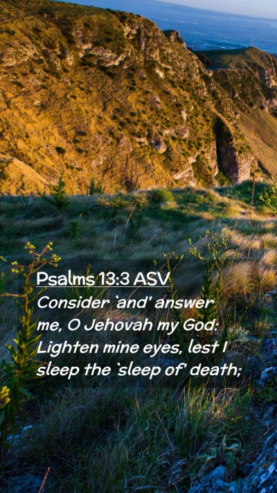 Picture 02 - Psalms 13:3 ASV Mobile Phone Wallpaper - Consider `and' answer me, O Jehovah my God: - Mobile Bible Verse Wallpaper