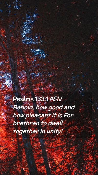 Picture 02 - Psalms 133:1 ASV Mobile Phone Wallpaper - Behold, how good and how pleasant it is For - Mobile Bible Verse Wallpaper