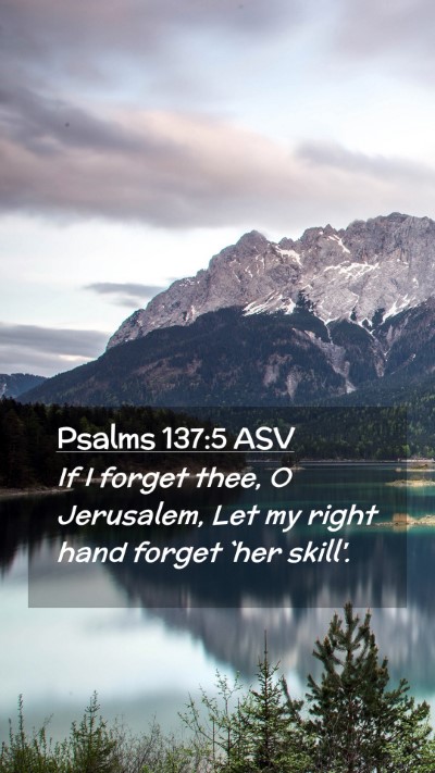 Picture 02 - Psalms 137:5 ASV Mobile Phone Wallpaper - If I forget thee, O Jerusalem, Let my right hand - Mobile Bible Verse Wallpaper