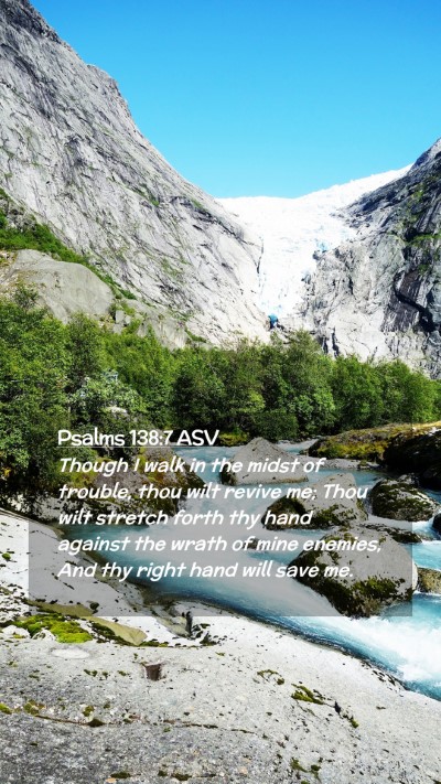 Picture 02 - Psalms 138:7 ASV Mobile Phone Wallpaper - Though I walk in the midst of trouble, thou wilt - Mobile Bible Verse Wallpaper