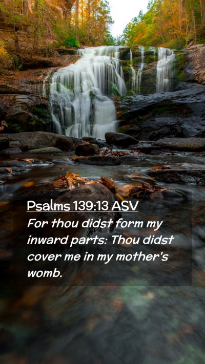 Picture 02 - Psalms 139:13 ASV Mobile Phone Wallpaper - For thou didst form my inward parts: Thou didst - Mobile Bible Verse Wallpaper