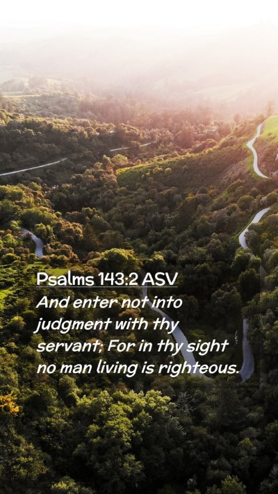 Picture 02 - Psalms 143:2 ASV Mobile Phone Wallpaper - And enter not into judgment with thy servant; For - Mobile Bible Verse Wallpaper