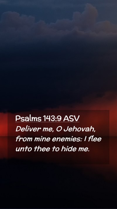 Picture 02 - Psalms 143:9 ASV Mobile Phone Wallpaper - Deliver me, O Jehovah, from mine enemies: I flee - Mobile Bible Verse Wallpaper