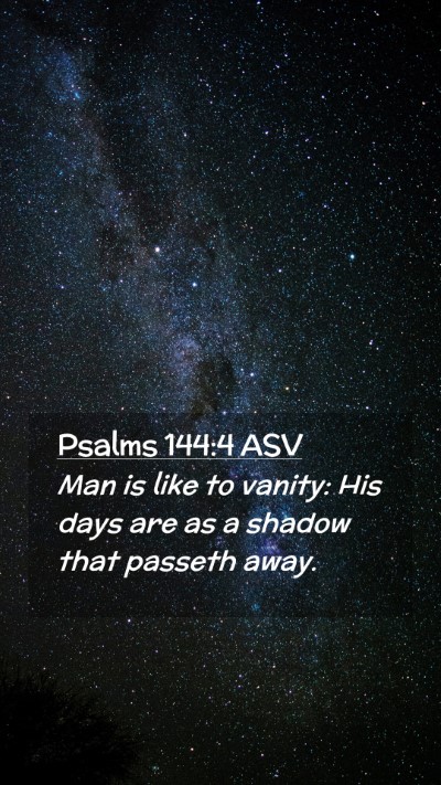 Picture 02 - Psalms 144:4 ASV Mobile Phone Wallpaper - Man is like to vanity: His days are as a shadow - Mobile Bible Verse Wallpaper