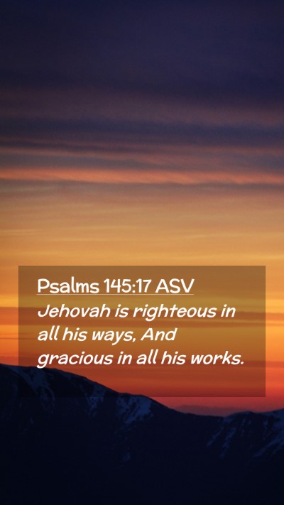 Picture 02 - Psalms 145:17 ASV Mobile Phone Wallpaper - Jehovah is righteous in all his ways, And - Mobile Bible Verse Wallpaper