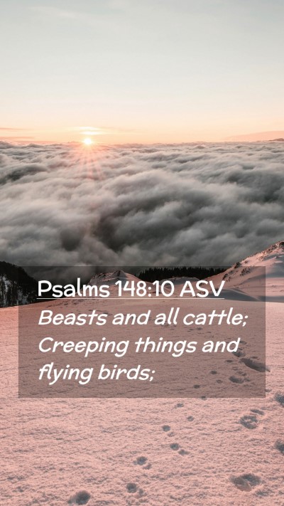 Picture 02 - Psalms 148:10 ASV Mobile Phone Wallpaper - Beasts and all cattle; Creeping things and flying - Mobile Bible Verse Wallpaper