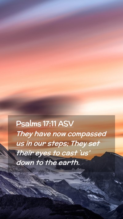 Picture 02 - Psalms 17:11 ASV Mobile Phone Wallpaper - They have now compassed us in our steps; They set - Mobile Bible Verse Wallpaper