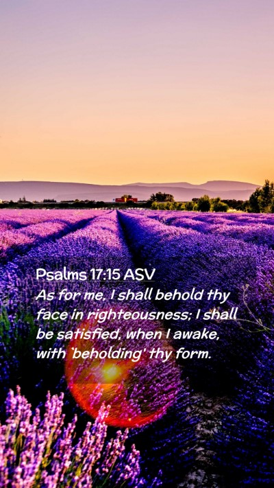 Picture 02 - Psalms 17:15 ASV Mobile Phone Wallpaper - As for me, I shall behold thy face in - Mobile Bible Verse Wallpaper