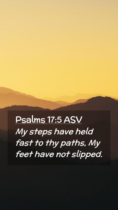 Picture 02 - Psalms 17:5 ASV Mobile Phone Wallpaper - My steps have held fast to thy paths, My feet - Mobile Bible Verse Wallpaper