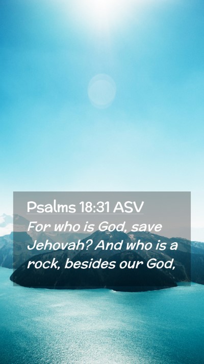 Picture 02 - Psalms 18:31 ASV Mobile Phone Wallpaper - For who is God, save Jehovah? And who is a rock, - Mobile Bible Verse Wallpaper