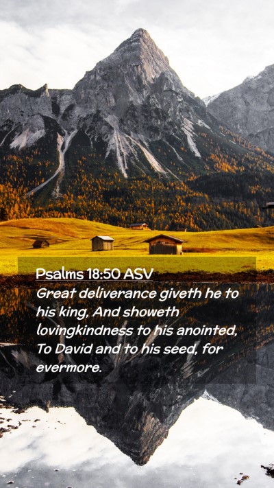 Picture 02 - Psalms 18:50 ASV Mobile Phone Wallpaper - Great deliverance giveth he to his king, And - Mobile Bible Verse Wallpaper