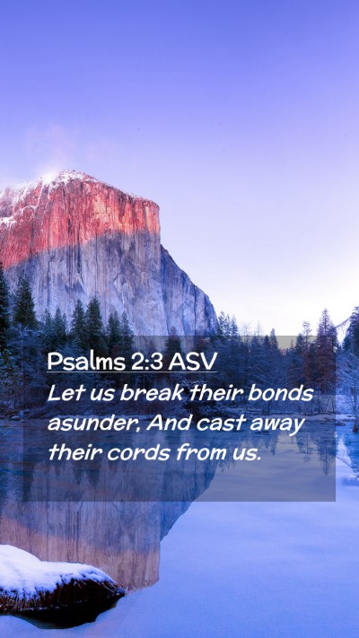 Picture 02 - Psalms 2:3 ASV Mobile Phone Wallpaper - Let us break their bonds asunder, And cast away - Mobile Bible Verse Wallpaper