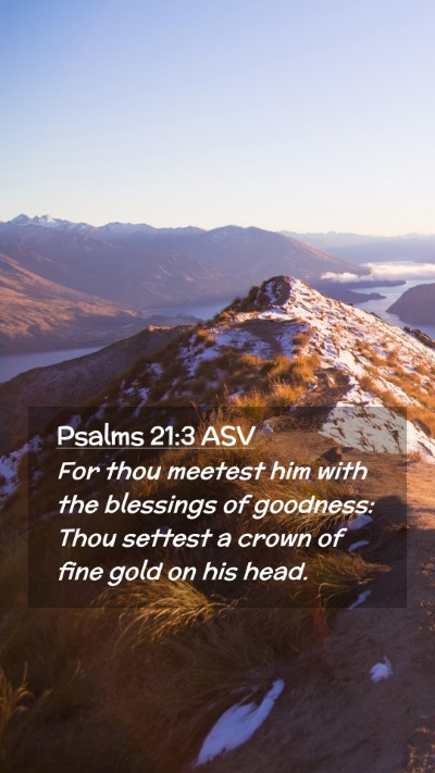 Picture 02 - Psalms 21:3 ASV Mobile Phone Wallpaper - For thou meetest him with the blessings of - Mobile Bible Verse Wallpaper