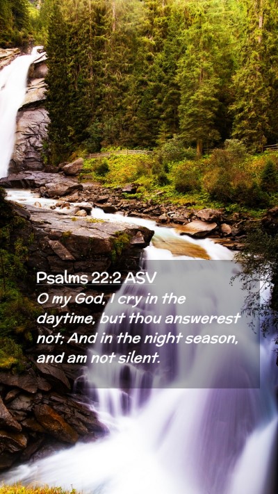 Picture 02 - Psalms 22:2 ASV Mobile Phone Wallpaper - O my God, I cry in the daytime, but thou - Mobile Bible Verse Wallpaper