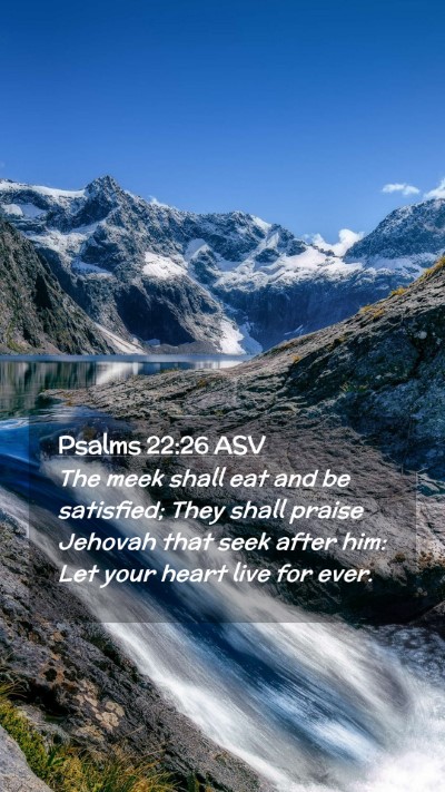 Picture 02 - Psalms 22:26 ASV Mobile Phone Wallpaper - The meek shall eat and be satisfied; They shall - Mobile Bible Verse Wallpaper