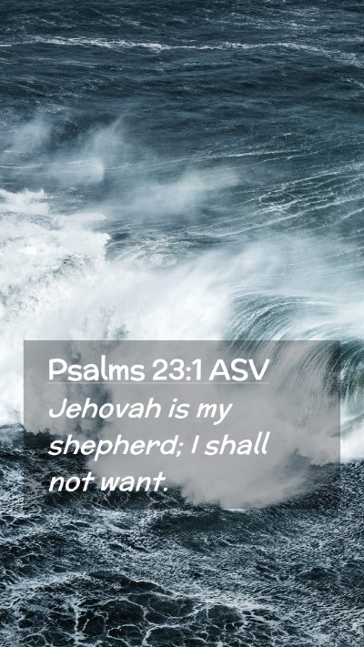 Picture 02 - Psalms 23:1 ASV Mobile Phone Wallpaper - Jehovah is my shepherd; I shall not - Mobile Bible Verse Wallpaper