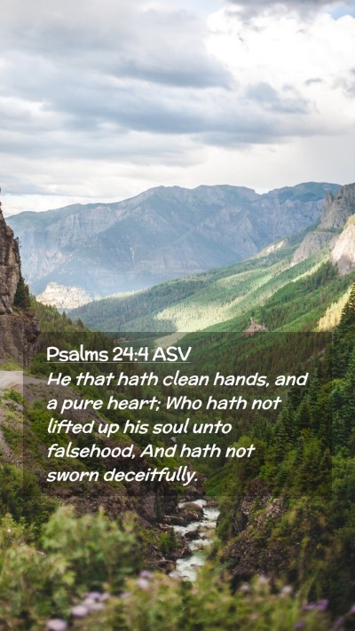 Picture 02 - Psalms 24:4 ASV Mobile Phone Wallpaper - He that hath clean hands, and a pure heart; Who - Mobile Bible Verse Wallpaper